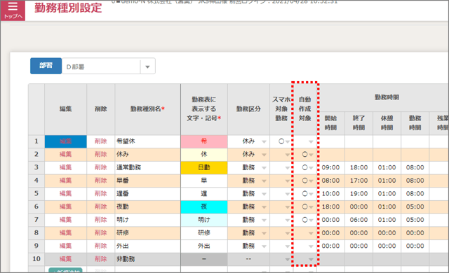 スタッフ設定_担当可能条件02_勤務種別自動作成対象