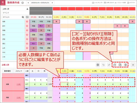 勤務表作成手順の概要(タブレット用)02-02-02