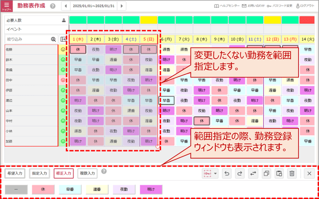 勤務表作成手順の概要(タブレット用)02-05-01