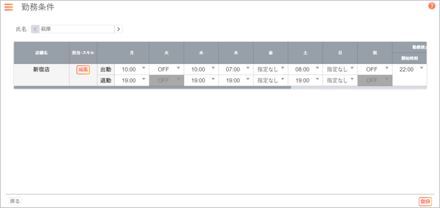 基本情報の作成手順_04_スタッフ_2_勤務条件
