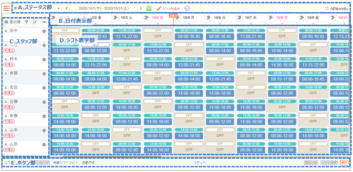 シフト表画面_01_シフト表画面(解説)