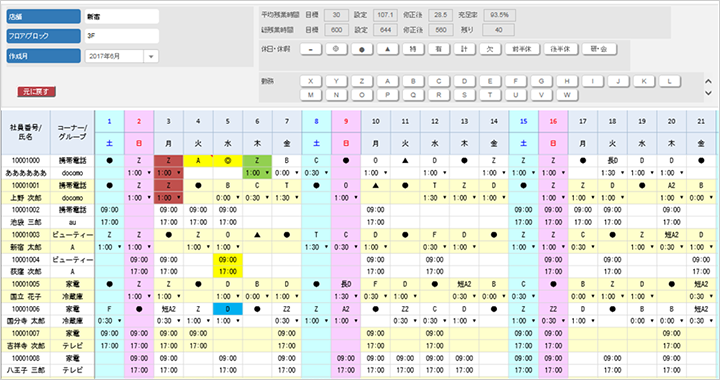 月間勤務表の作成 ～各種制約条件を考慮～